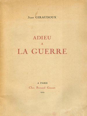 cover image of Adieu à la guerre